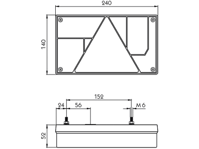 Aspöck® Schlussleuchte "Mulitpoint I", links, 240 x 140 x 52 mm, Schluss-, Brems-, Blink-, Rückfahr- und Nebelschlusslicht, E9 5099