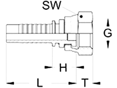 Dichtnippel "DKM", DN 12 - 1/2", M 22 x 1,5, flachdichtend, mit Überwurfmutter