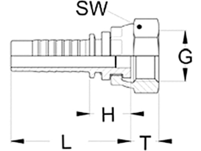 Dichtnippel "DKR", DN 12 - 1/2", 3/4"-14, flachdichtend, mit gecrimpter Mutter