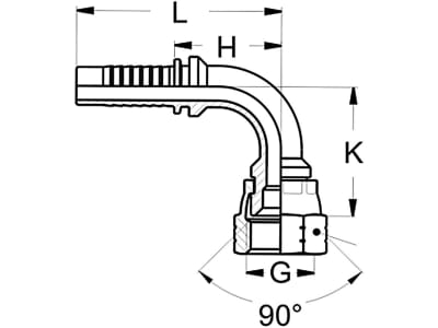 Dichtkegelnippel "DKJ (SAE)" 90 °, NW DN 10 - 3/8", 5/8"-18, Aussenkung 90° Dichtkegelnippel "DKJ (SAE)" 90 °, NW DN 10 - 3/8", 5/8"-18, Aussenkung 90°