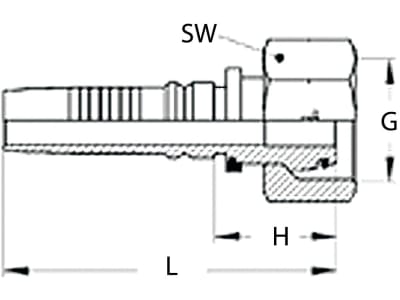 Dichtkegelnippel "DKOS-S" gerade, schwer, NW DN 25 - 1", M 42 x 2, RA 30, gerade, Aussenkung 24°, O-Ring und Überwurfmutter, Ausreißsicherung INTERLOCK