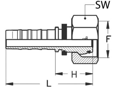 Dichtkegelnippel "DKOS-CS" schwer, gerade, NW DN 25 - 1", M 42 x 2, RA 30, gerade, Aussenkung 24°, O-Ring und Überwurfmutter, Non-Skive