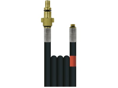 Rohrreinigungsschlauch "Flexy", NW DN 6, 300 bar, 10 m, Stecknippel KW Messing; 1/8" AG + O-Ring ohne Düse