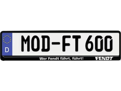 Fendt Kennzeichenhalter 520 x 115 mm, Aufdruck "Wer Fendt fährt, führt.", X991006375000