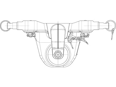 Rockinger Kugeleinsatz "RO825A" Fahrstuhllager und Kugel K80® mit Adapterplatte, 330/25/32 mm, schwarz, für Traktor mit Anhängebock, RO825A3040C