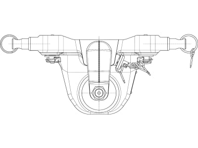 Rockinger Kugeleinsatz "RO825A" Fahrstuhllager und Kugel K80® mit Adapterplatte, 330/25/32 mm, John Deere grün, für Traktor mit Anhängebock, RO825A3044C