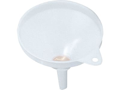 Trichter mit Sieb, 168 mm, Kunststoff, weiß Trichter mit Sieb, 168 mm, Kunststoff, weiß