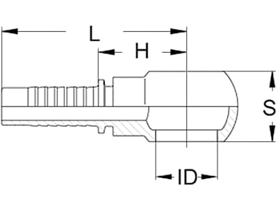 Ringnippel gerade "RNR", NW DN 6 - 1/4", für Hohlschraube G 3/8"-19