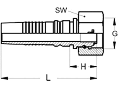 Dichtkegelnippel "DKOR-S", NW DN 25 - 1", 1"-11, gerade, Aussenkung 60°, Ausreißsicherung Interlock Dichtkegelnippel "DKOR-S", NW DN 25 - 1", 1"-11, gerade, Aussenkung 60°, Ausreißsicherung Interlock