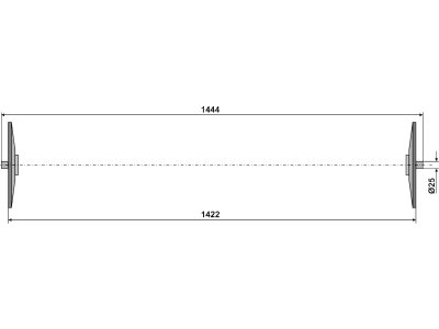 Industriehof® Flachstabwalze Einbaumaß 1.444 mm, Ø Walze 270 mm, für Lemken, 312-270-1500