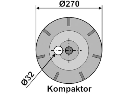 Industriehof® Flachstabwalze Ø Walze 270 mm, für Lemken