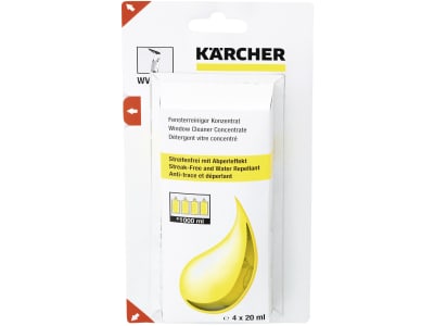 Kärcher® Glasreinigerkonzentrat 80 ml für die streifenfreie Reinigung aller wasserfesten, glatten Oberflächen wie Glas, Fenster, Spiegel, Duschkabinen etc., 6.295-302.0 Kärcher® Glasreinigerkonzentrat 80 ml für die streifenfreie Reinigung aller wasserfesten, glatten Oberflächen wie Glas, Fenster, Spiegel, Duschkabinen etc., 6.295-302.0