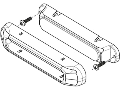 LED-Warnblinkleuchte oval, weiß, 132,7 x 28,2/35,4 x 28,0 mm, 12 – 36 V, 098 286 275