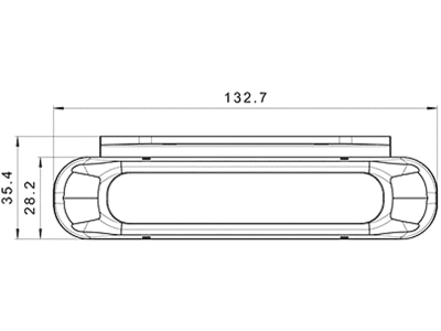 LED-Warnblinkleuchte oval, weiß, 132,7 x 28,2/35,4 x 28,0 mm, 12 – 36 V, 098 286 275