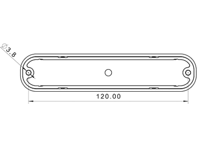 LED-Warnblinkleuchte oval, weiß, 132,7 x 28,2/35,4 x 28,0 mm, 12 – 36 V, 098 286 275