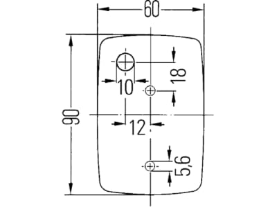 Hella® Blinkleuchte quadratisch, vorn links/rechts, 60 x 90 x 55 mm, Befestigung Anbau; seitlich; senkrecht; 2 St. Schraube M 5, 2BA 002 652-101