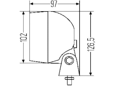 Hella® Arbeitsscheinwerfer "Ultra Beam Standard FF", 12 – 24 V, für flood – großflächige, nahe Ausleuchtung, stehend; geschraubt