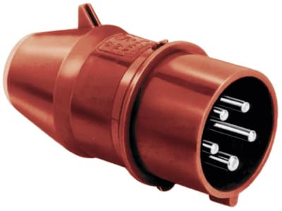 CEE-Stecker 400 V, spritzwassergeschützt, Schutzkontakt 6h, 32 A CEE-Stecker 400 V, spritzwassergeschützt, Schutzkontakt 6h, 32 A