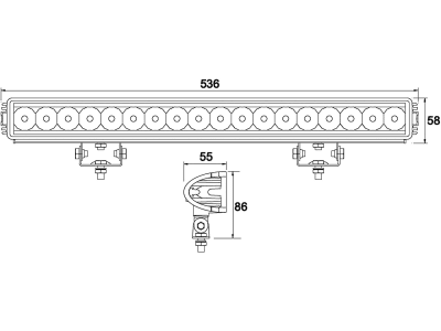 LED-Arbeitsscheinwerfer rechteckig 4.050 lm, 12 – 28 V, 18 LEDs, Funkentstörung Klasse 3