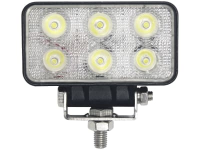 LED-Arbeitsscheinwerfer 1.100 lm 18 W, 10 – 30 V, 6 LEDs, rechteckig, Funkentstörung Klasse 3 LED-Arbeitsscheinwerfer 1.100 lm 18 W, 10 – 30 V, 6 LEDs, rechteckig, Funkentstörung Klasse 3