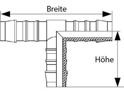 T-Schlauchverbinder "T" Ø Schlauch innen 13 mm