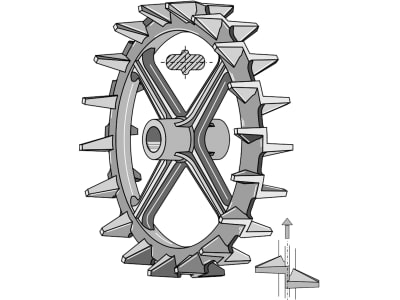 Industriehof® Nockenring für Welle rund, 50 mm, Ø außen 550 mm, Breite Nabe 155 mm, Laufbreite 135 mm, Sphäroguss (GGG40), 312-553