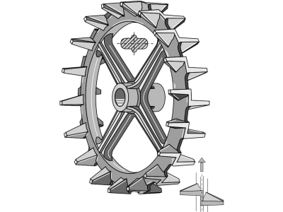 Industriehof® Nockenring für Welle rund, 50 mm, Ø außen 550 mm, Breite Nabe 120 mm, Laufbreite 135 mm, Sphäroguss (GGG40), 312-554