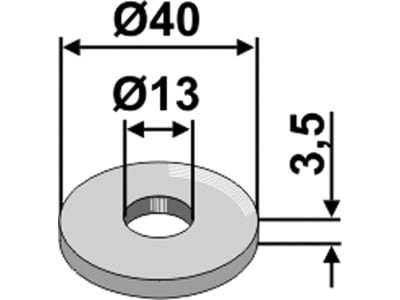 Industriehof® Unterlegscheibe 40 x 13 x 3,5 mm, für universal, 10.ST-HH-3