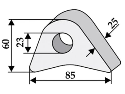 Industriehof® Verriegelungslasche geschmiedet, Bohrung 23 mm, 18100-20 Industriehof® Verriegelungslasche geschmiedet, Bohrung 23 mm, 18100-20