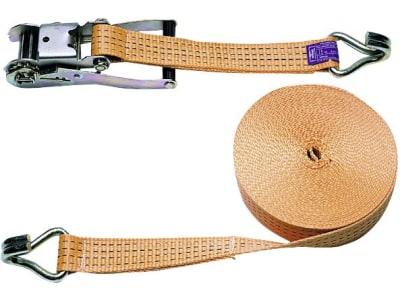 KERBL Zurrgurt 15 m x 50 mm, 2-teilig, Spitzhaken, Ratsche, orange, 37160