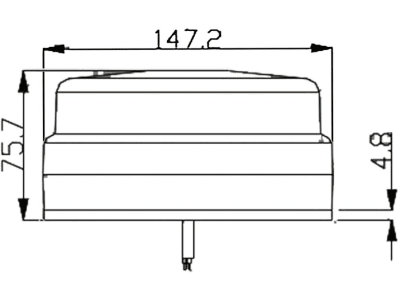 LED-Rundumleuchte 10 – 30 V, 14 – 28 W, für Flachanbau mit Gummidichtung und 40 cm Anschlusskabel, 098 287 300