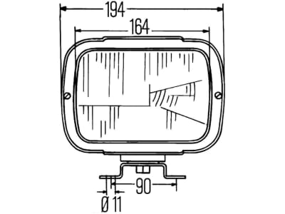 Hella® Hauptscheinwerfer links/rechts, Halogen H4; T4W, 12 V; 24 V, 194 x 168 x 122 mm, eckig, 1AB 004 231-001