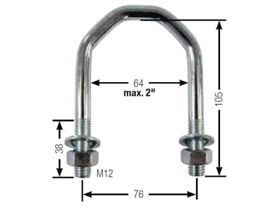 Suevia Halter "Mod. 177" für Tränkebecken mit 76 mm Lochabstand und Rohre mit max. 2", 102.0177