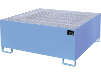 BAUER® SÜDLOHN Auffangwanne "AW 1000", für 1 x 1.000 l-IBC, lackiert, lichtblau (RAL 5012), mit Gitterrost