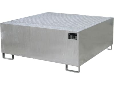BAUER® SÜDLOHN Auffangwanne "AW 1000", für 1 x 1.000 l-IBC, feuerverzinkt, mit Gitterrost