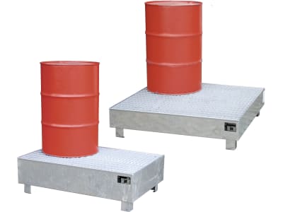 BAUER® SÜDLOHN Auffangwanne "WM" für 200 l-Fässer, feuerverzinkt, mit Gitterrost BAUER® SÜDLOHN Auffangwanne "WM" für 200 l-Fässer, feuerverzinkt, mit Gitterrost