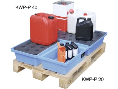 BAUER® SÜDLOHN Auffangwanne "KWP-P" ohne Lochrost, für Kleingebinde, PE (Polyethylen), blau BAUER® SÜDLOHN Auffangwanne "KWP-P" ohne Lochrost, für Kleingebinde, PE (Polyethylen), blau