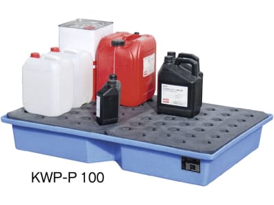 Bauer® Auffangwanne "KWP-P 60" Auffangvolumen max. 60 l, ohne Lochrost, für Kleingebinde, PE (Polyethylen), blau