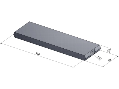 MWS Gegenmesser 300 x 80 x 20 mm glatt, für Holzhächsler Schliesing 300 MX, 330 MX, 400 MX, 20-0300-01-01-0