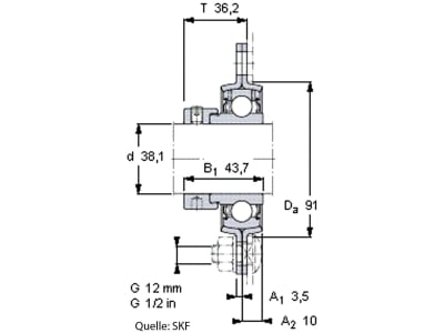 SKF Stahlblechgehäuse rund, 4-Loch, für Y-Lager SKF Stahlblechgehäuse rund, 4-Loch, für Y-Lager