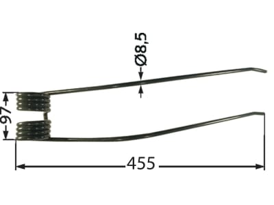 Schwaderzinken 455 x 97 x 8,5 mm für Kuhn Kreiselschwader