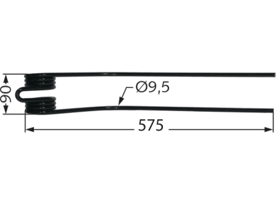 Schwaderzinken für  575 x 90 x 9,5 mm