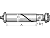 Federbolzen "E 5", 107,5 x 28 mm, Stahl (gehärtet), für BPW Auflaufeinrichtung/Auflaufbremse