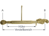 Oberlenker A 20,25 mm; B Kat. 2 mit Fanghaken, M 30 x 3,5, 590 – 830 mm, Hülse gelb verzinkt, für John Deere