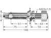 Unterlenkerbolzen A Kat. 1; B Kat. 1 Länge 140 mm, Ø 22 mm, M 22 x 1,5