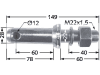 Unterlenkerbolzen Kat. 2/1 Länge 149 mm, Ø 28 mm; 22 mm, M 22 x 1,5