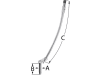 Anhängebolzen gebogen mit Zuggriff, C 630 mm, für Deutz