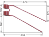 Kreiselheuerzinken rechts rot 370 x 262 x 9 mm für Deutz-Fahr Kreiselheuer KH 2 N, 4 N,6 N