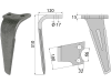 Industriehof® Kreiseleggenzinken rechts 100 x 310 x 15 mm, Bohrung 17 mm für Breviglieri, Schmotzer, Seima, RH-45 AR