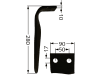 Industriehof® Kreiseleggenzinken rechts 90 x 280 x 10 mm, Bohrung 17 mm für Eberhardt, Terranova, RH-50-DER